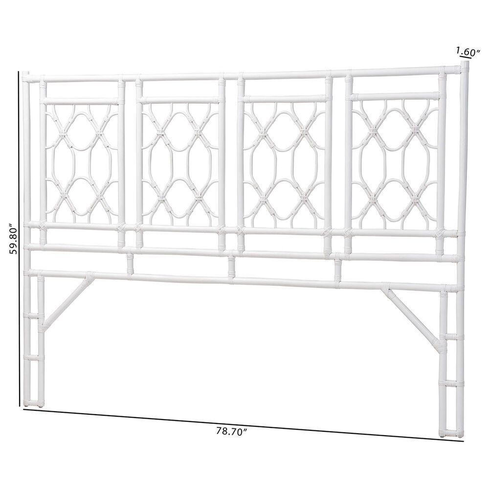 Baxton Studio Sampson King Standalone Headboard in White, , large