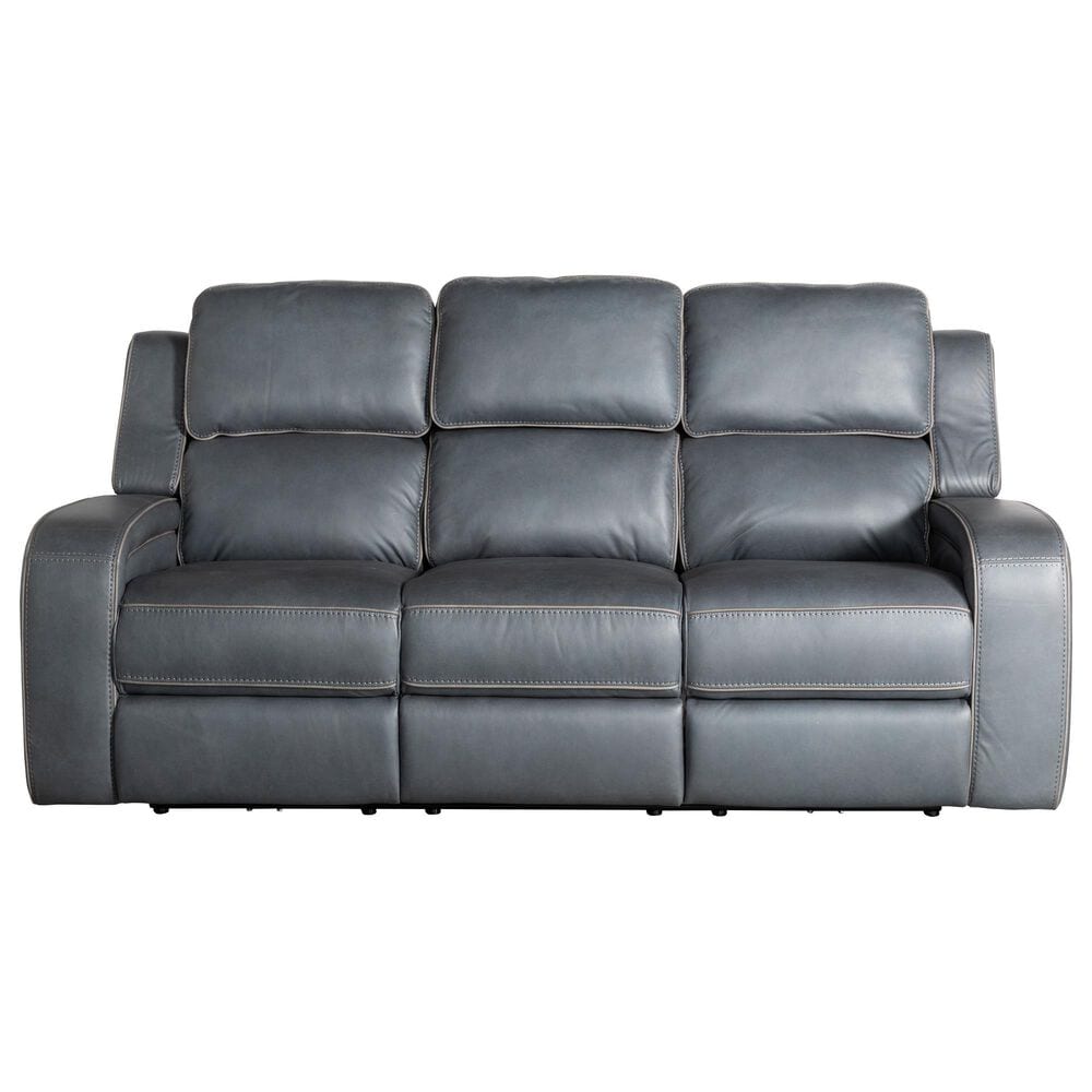 Aurora Furnishings Power Reclining Sofa with Audio in Teramo Steel Blue, , large