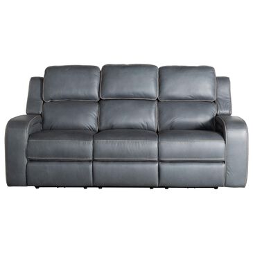 Aurora Furnishings Power Reclining Sofa with Audio in Teramo Steel Blue, , large