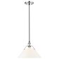 Golden Lighting Orwell 1-Light Wide Large Pendant with Opal Glass Shade in Chrome, , large