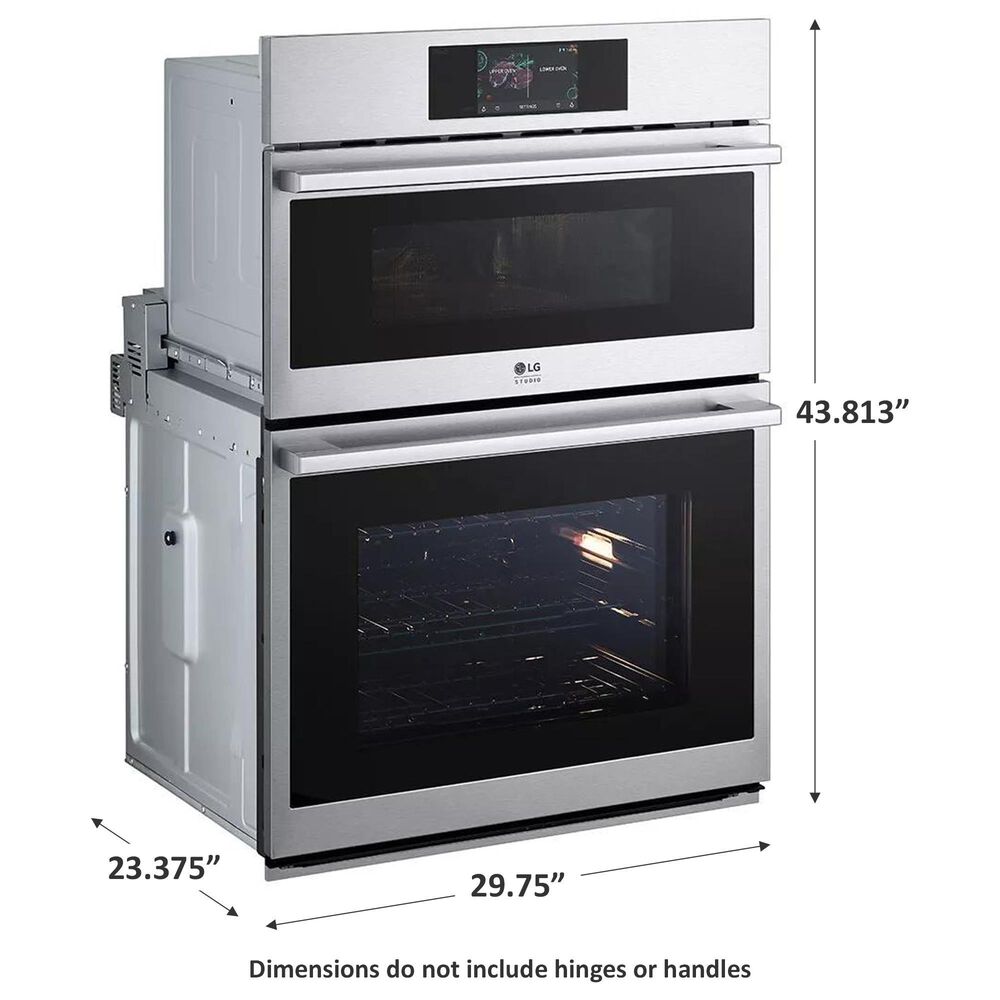 LG Studio 30&quot; Combination Double Electric Wall Oven with Convection in Stainless Steel, , large