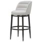 Armen Living Eunice Swivel Bar Height Stool with Ivory Upholstery in Antique Pewter, , large