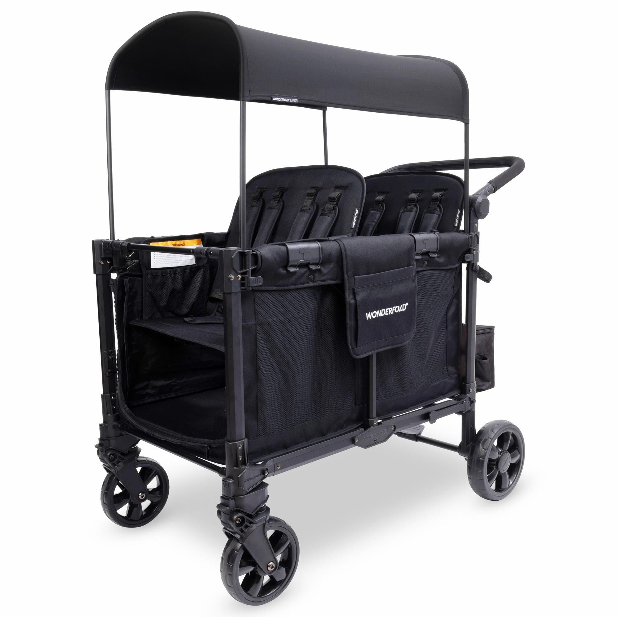 ★三連休値引★未使用★ワンダーフォールドエリートWonderfold ELITE Wonderfold Elite Pro 4-Seater Stroller Wagon in Jet Black