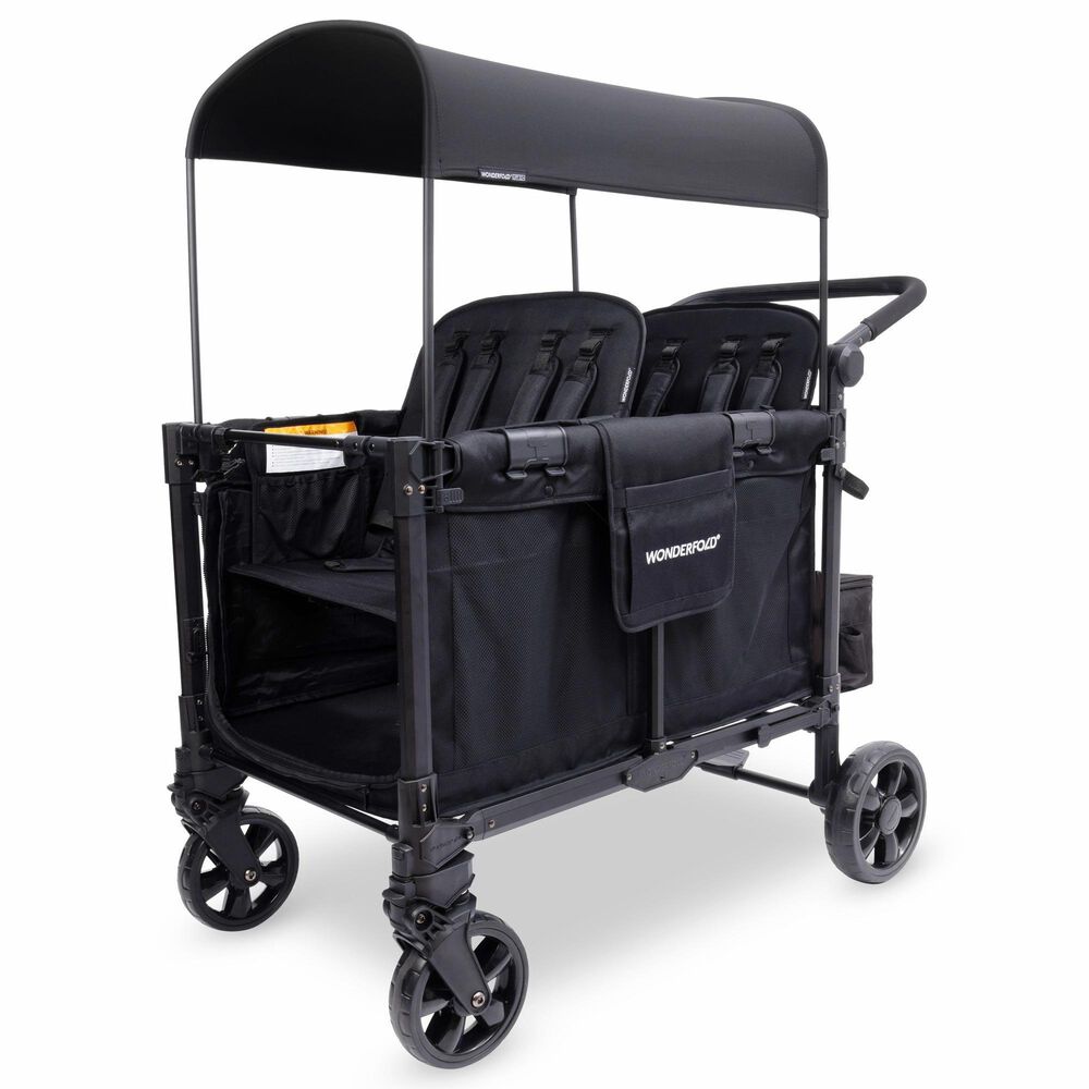 Wonderfold Elite Pro 4-Seater Stroller Wagon in Jet Black, , large