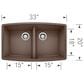 Blanco Performa 33" Equal Double Bowl Kitchen Sink in Cafe, , large