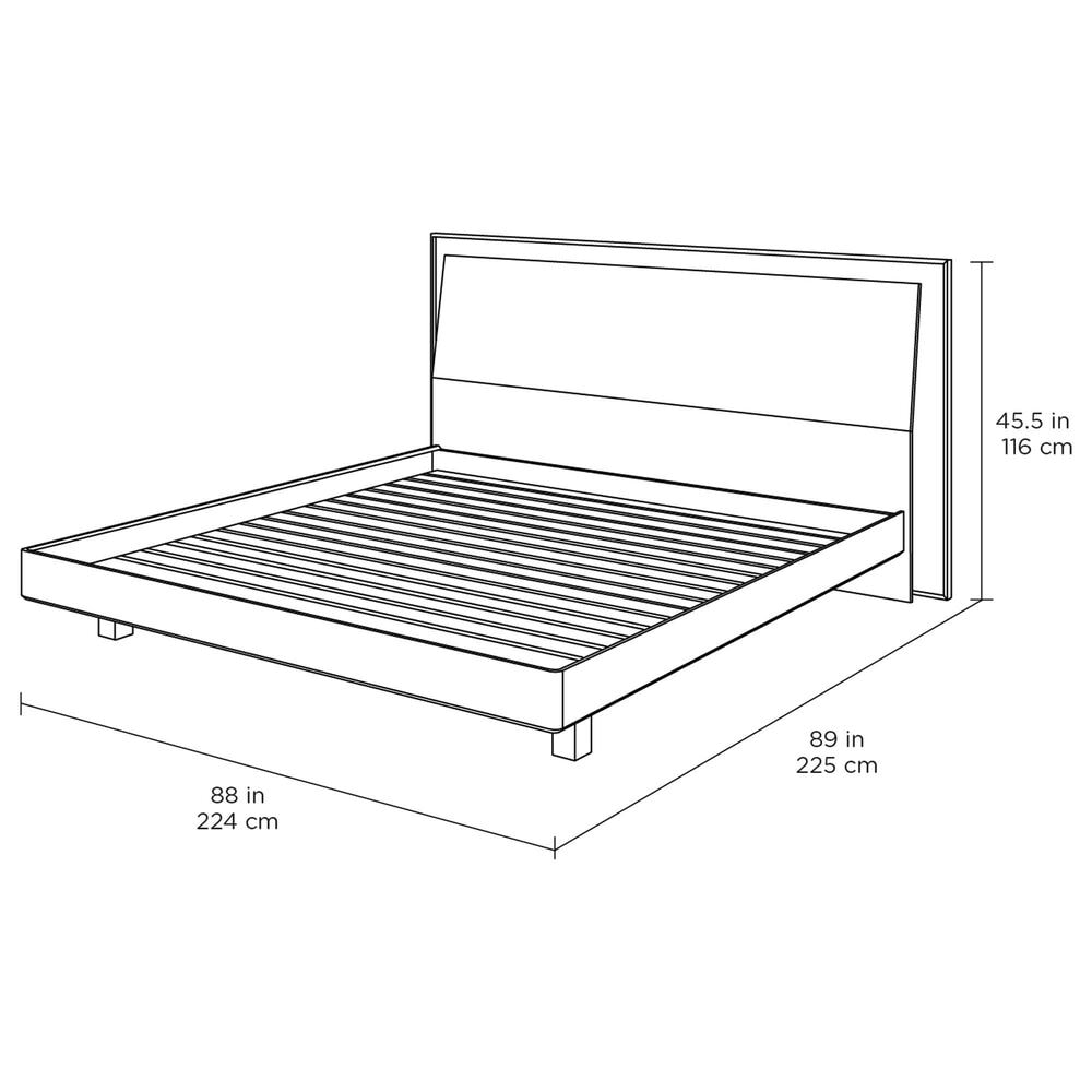 BDI Kava King Platform Bed in Washed Oak with Lighting and USB Ports, , large