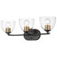 Golden Lighting Roxie 3-Light Bath Vanity in Matte Black and Brushed Champagne Bronze, , large