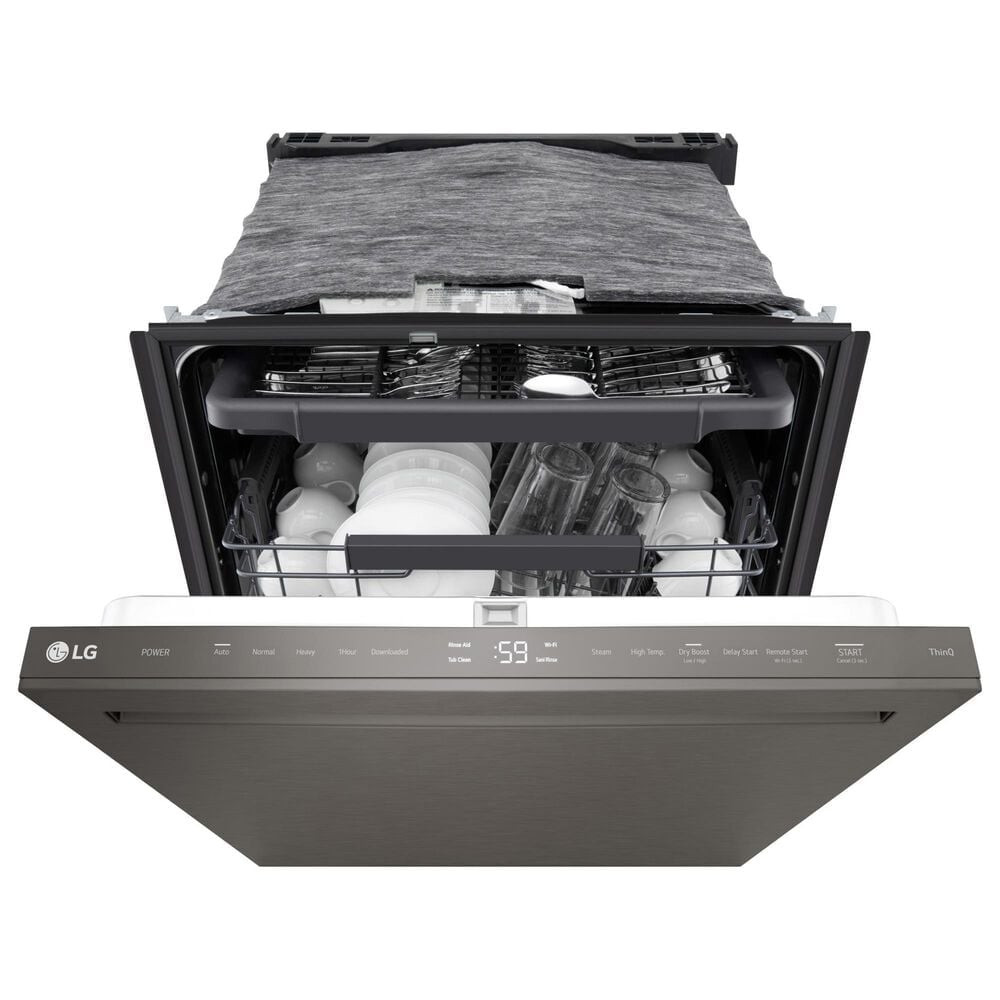 LG 24" Built-In Pocket Handle Dishwasher with SteamAssist in Black Stainless Steel, , large