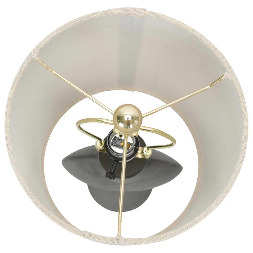 Creative Coop Amara Sculptural Terracotta Table Lamp in Matte Black, , large