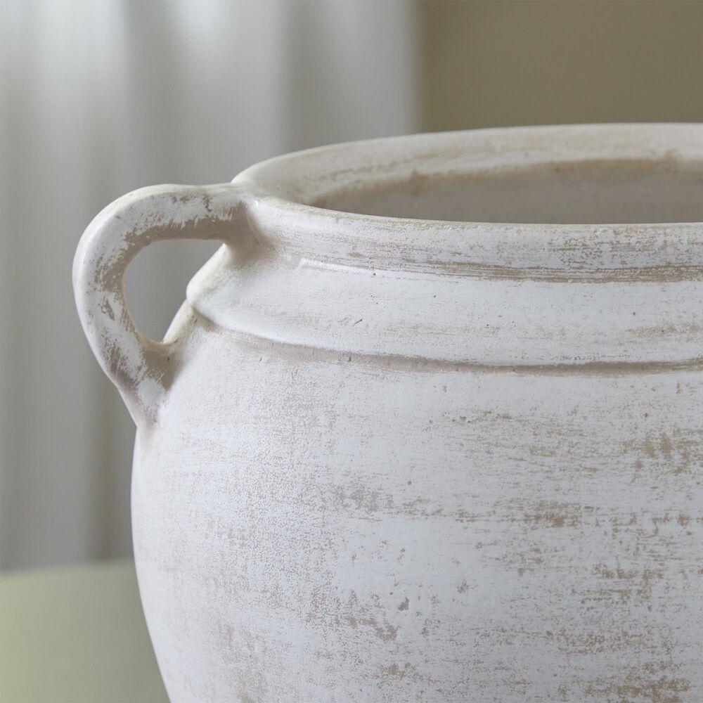 Ashley Meadie 9.25" Vase in Distressed White, , large