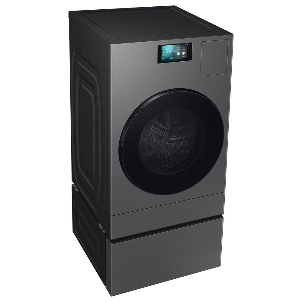 Samsung Bespoke Bespoke 27&quot; AI Laundry Combo Pedestal with Storage Drawer in Dark Steel, , large