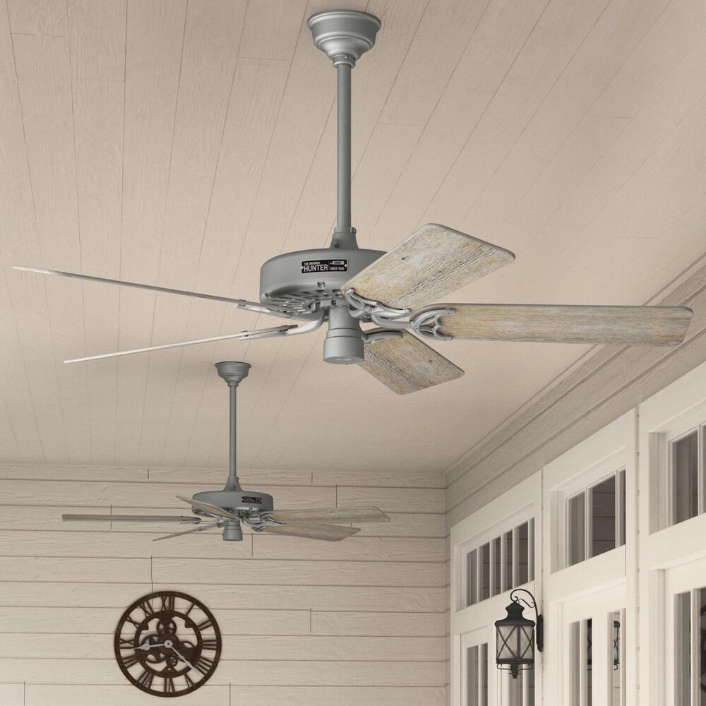 Hunter Original 52&quot; Outdoor Ceiling Fan in Matte Silver, , large
