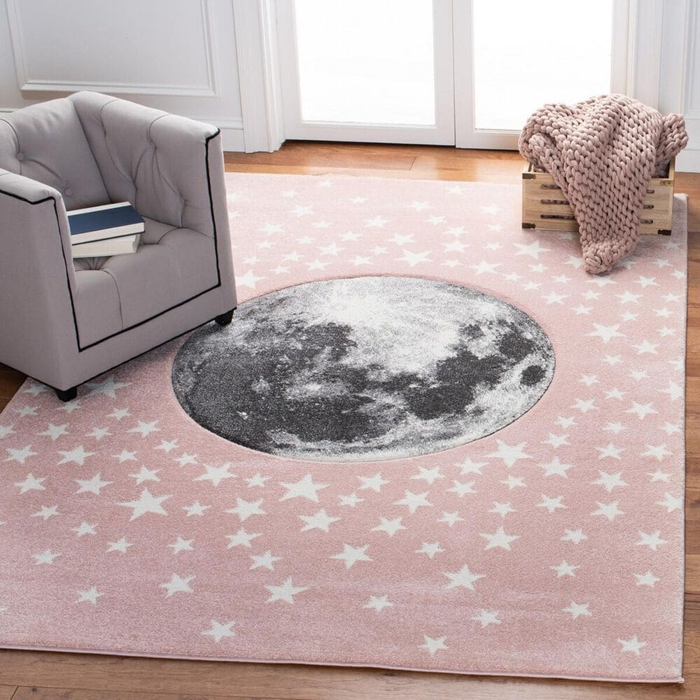 Safavieh Carousel CRK135 4&#39; x 6&#39; Pink and Grey Kids  Area Rug, , large