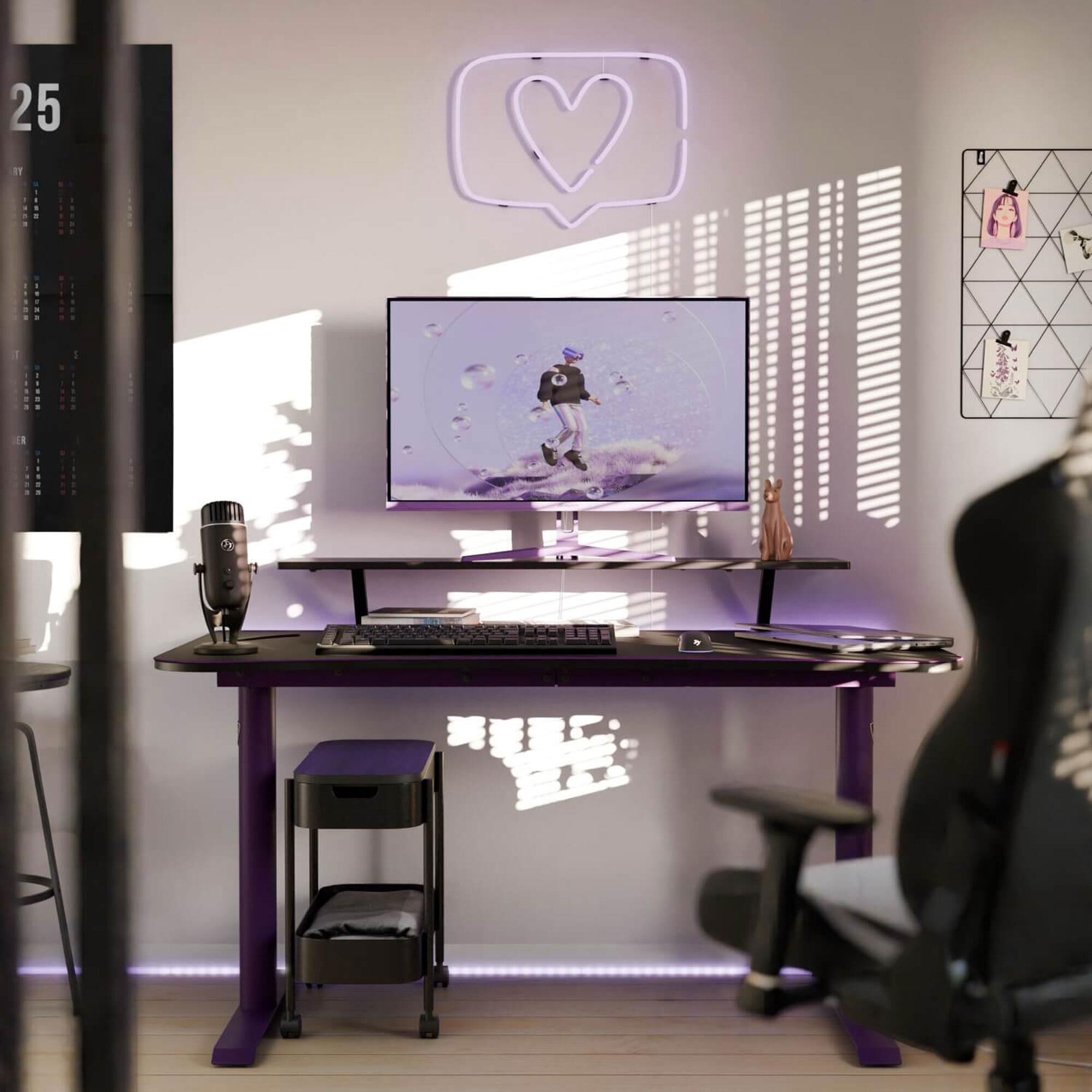 【darial】ベロアドレス Mサイズ Arozzi Arena Medium Gaming Desk in Purple