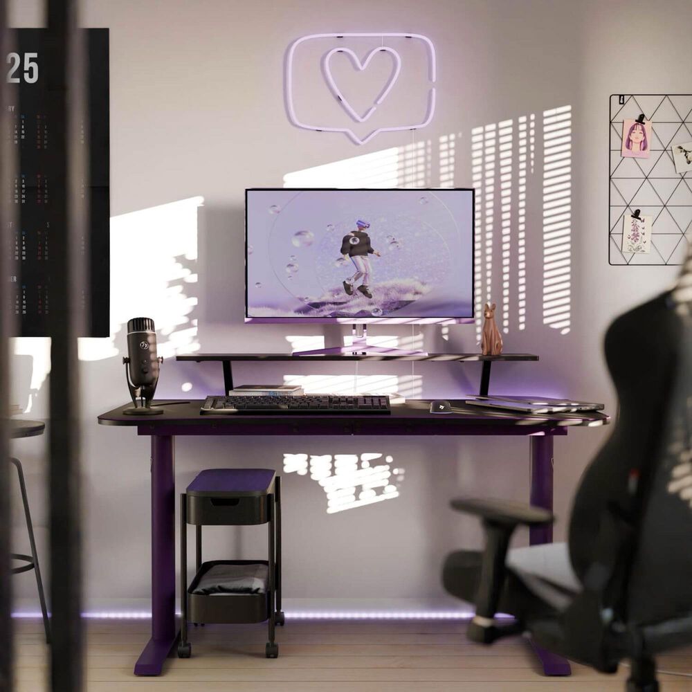 Arozzi Arena Medium Gaming Desk in Purple, , large