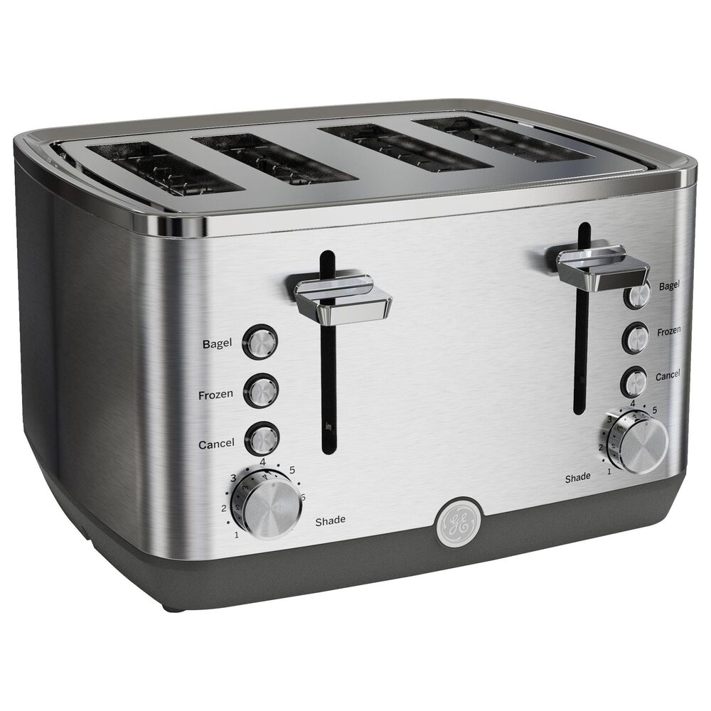 GE 4-Slice Stainless Steel Wide Slot Toaster with 7 Shade Settings