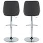 LumiSource Diana Adjustable Barstool with Black Faux Leather Upholstery in Chrome (Set of 2), , large