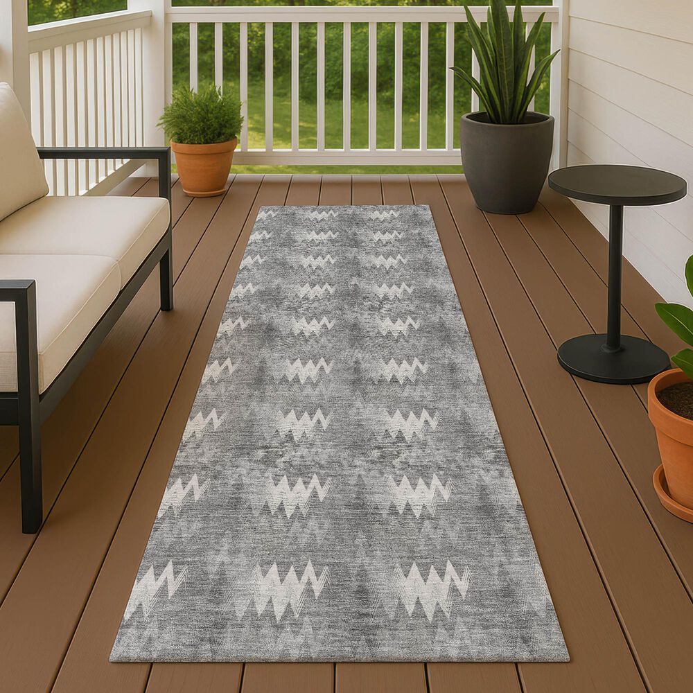 Dalyn Rug Company Soft Essentials Chevron Gray 2'3" x 7'6" Runner, , large