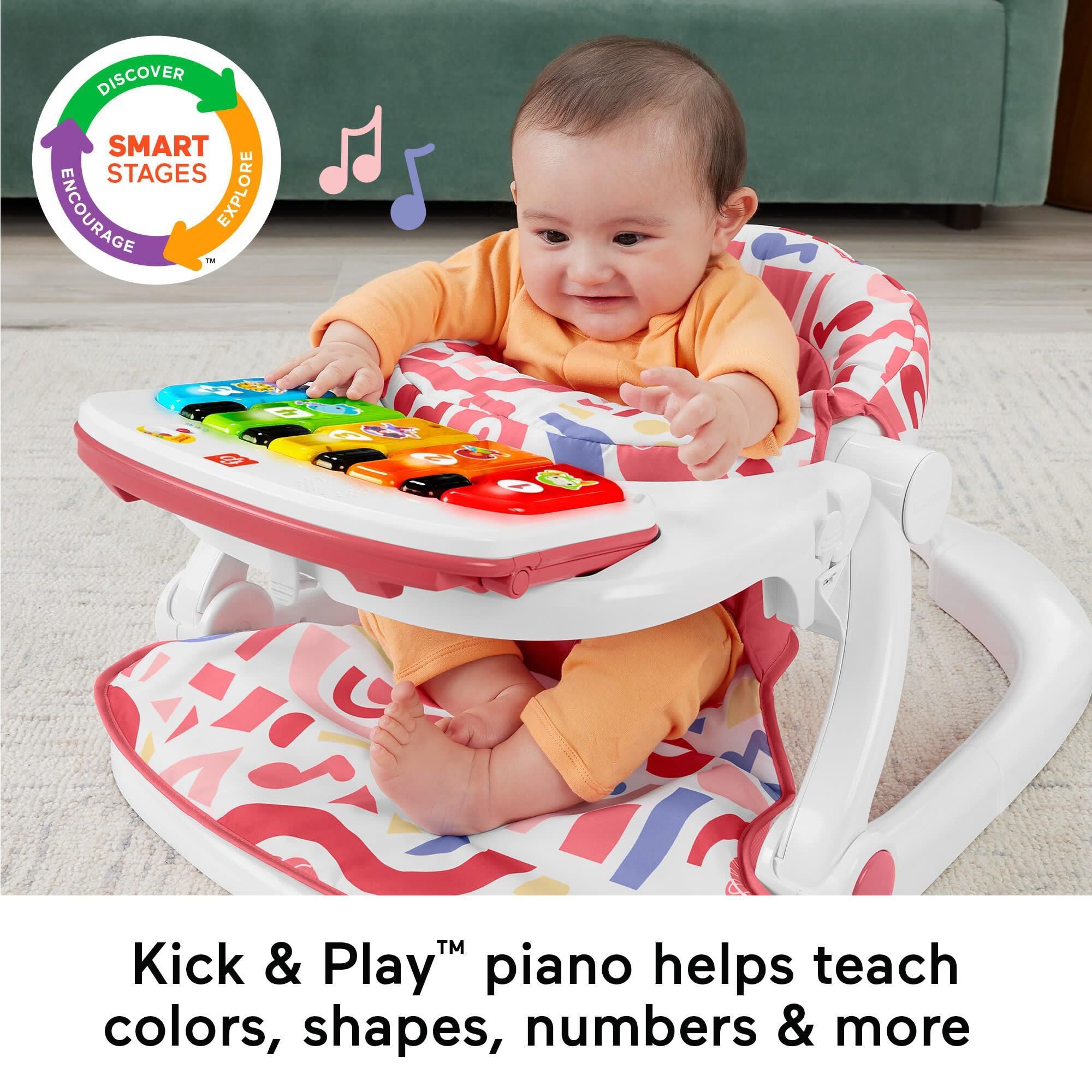 Fisher Price Kick and Play Sit Me Up Seat Portable Baby Chair and Learning Toy in Pink NFM
