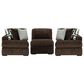 Ashley Midnight-Madness 3-Piece Symmetrical Sectional with Double Chaise in Chocolate, , large