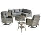 HOMLUX 8-Piece Outdoor Modular Sofa Conversation Set in Dark Gray, , large