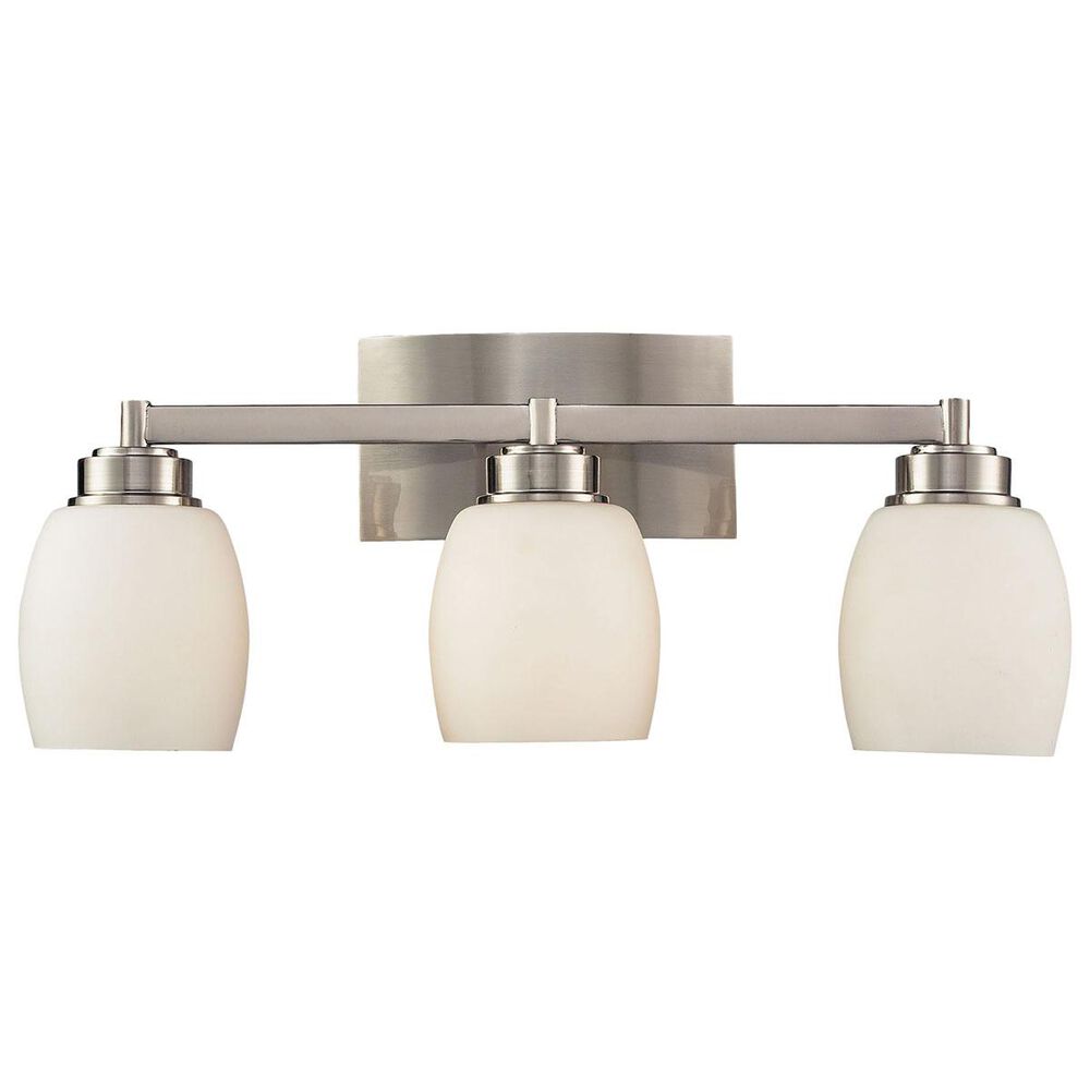 Stein World Northport 3-Light Vanity In Satin Nickel And Opal White Glass, , large