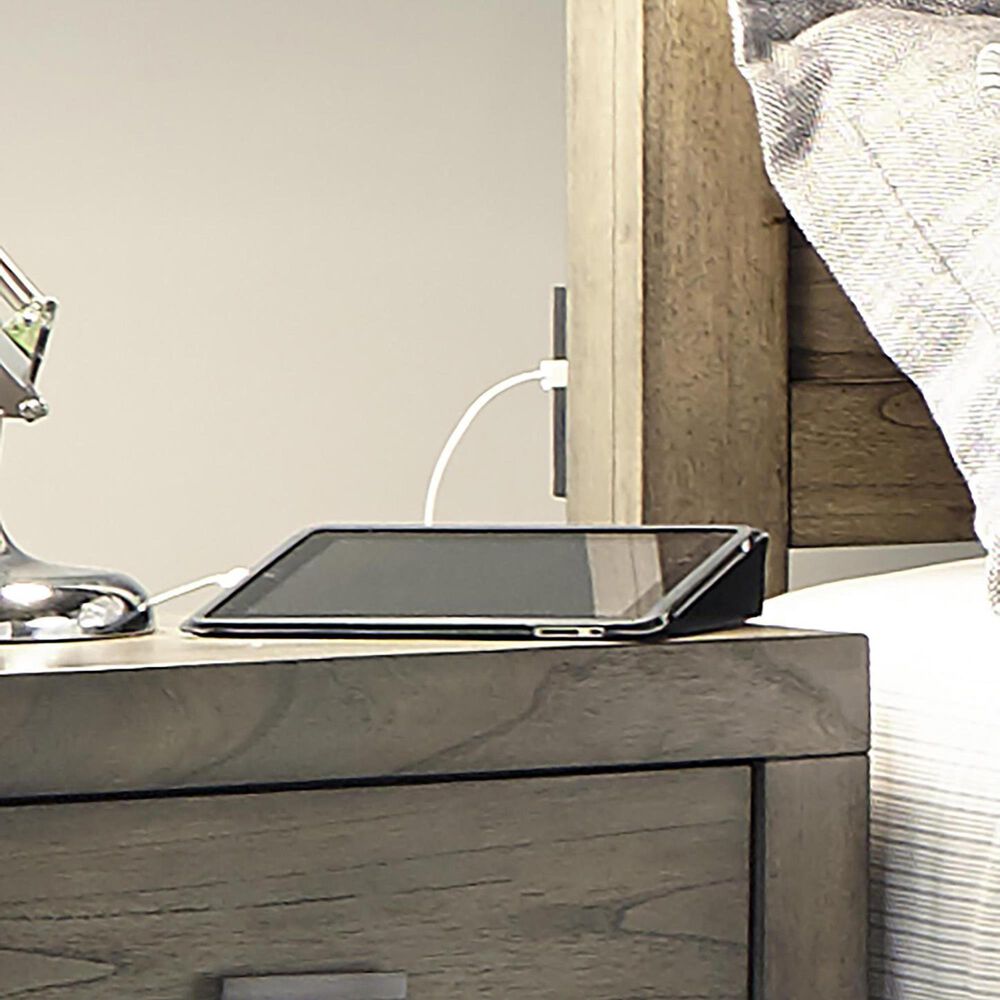 Riva Ridge Modern Loft 3-Piece King Storage Bedroom Set in Greystone, , large
