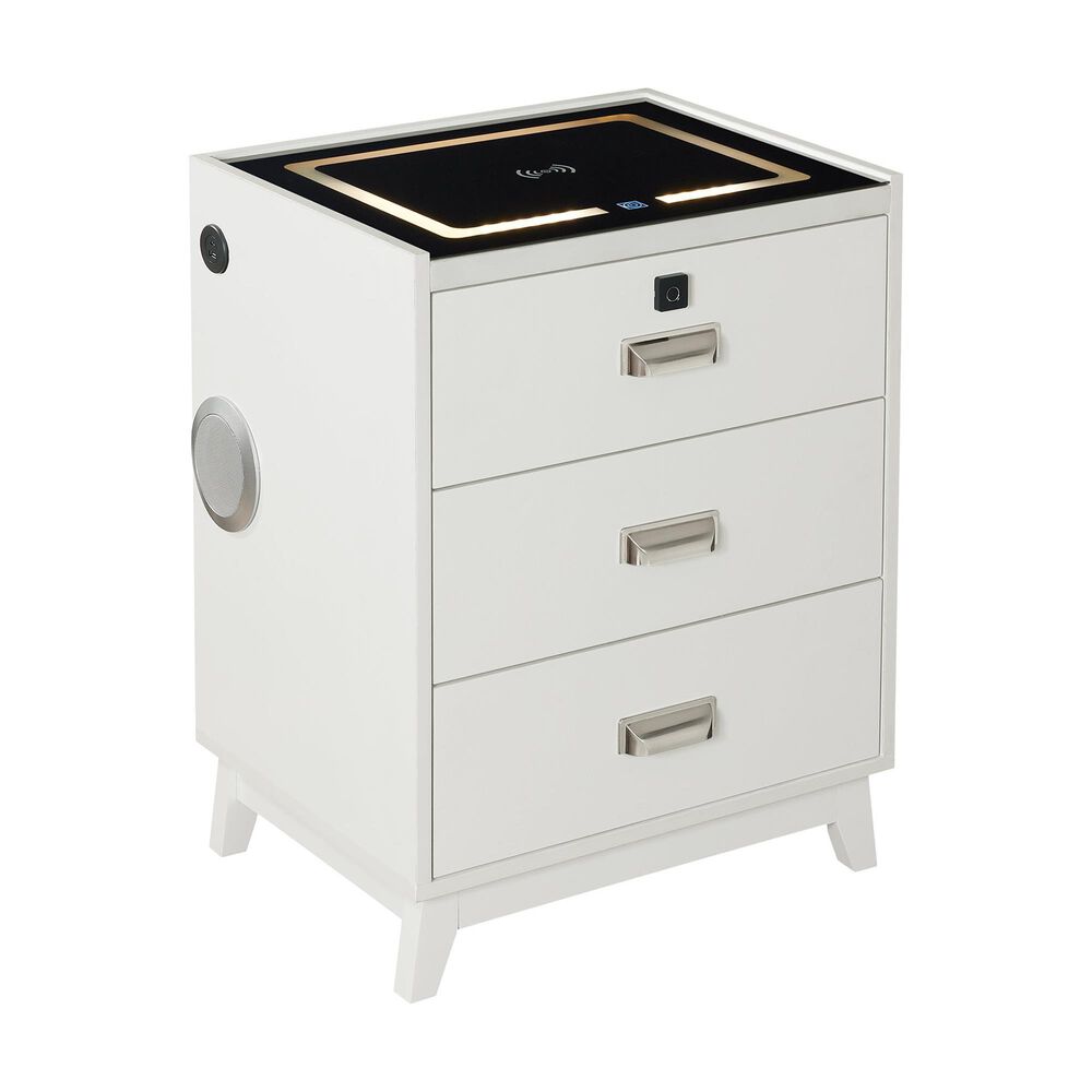 Mayberry Hill Rio 3-Drawer Nightstand in White, , large