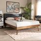 Baxton Studio Devan Queen Platform Bed with Dark Grey Fabric in Walnut Brown, , large