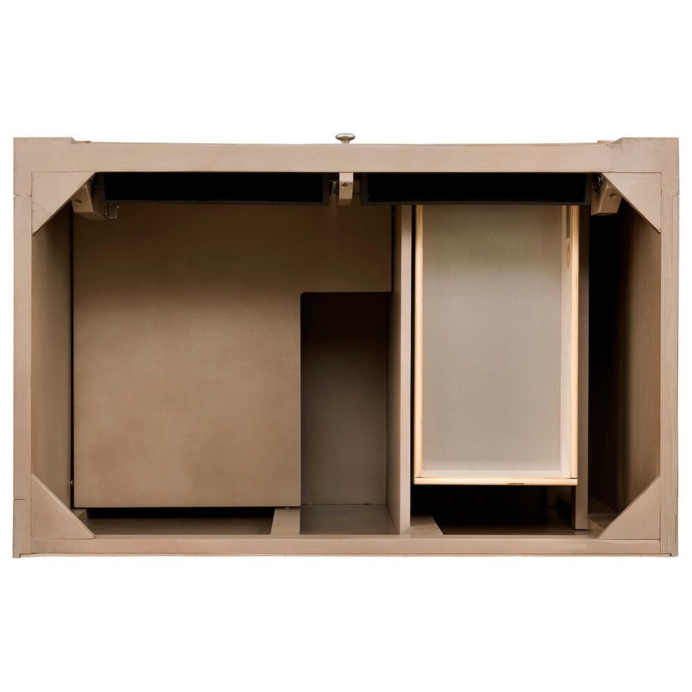 James Martin Vanities Bristol 36&quot; Single Bathroom Vanity in Whitewashed Walnut with 3 cm Victorian Silver Quartz Top and Rectangular Sink, , large