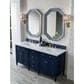 James Martin Vanities Brittany 72" Double Bathroom Vanity in Victory Blue with 3 cm Carrara White Marble Top and Rectangle Sinks, , large