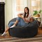 Jaxx Saxx 4" Large Round Bean Bag Chair in Black, , large