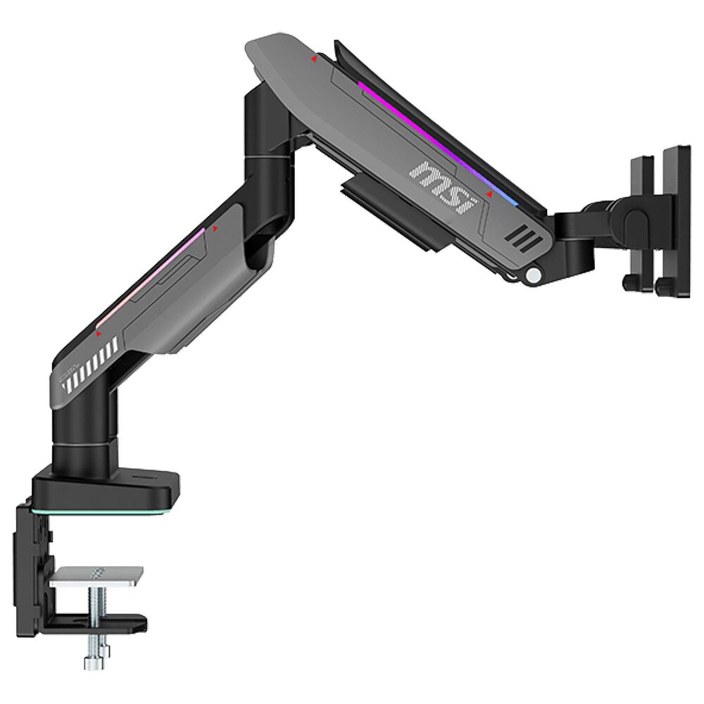 MSI Full-Motion Dual Monitor Mount for 17&quot;-35&quot; Screen in Matte Black and Painted Grey, , large