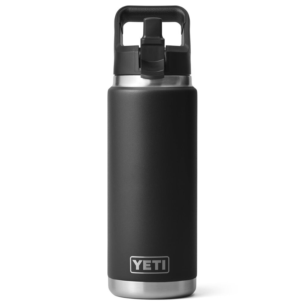 YETI Rambler 26 Oz Water Bottle with Straw Cap in Black, , large