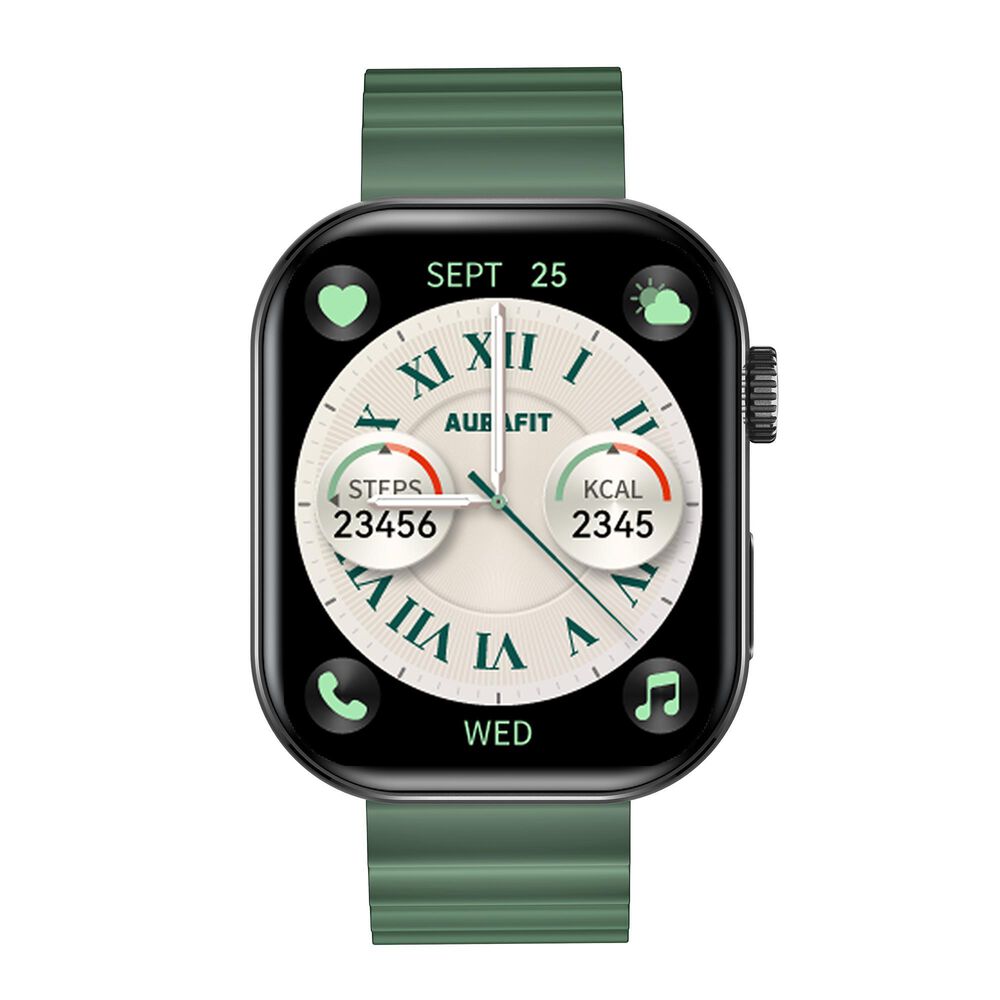 AuraFit Flex 3 Smartwatch in Black &amp; Green, , large