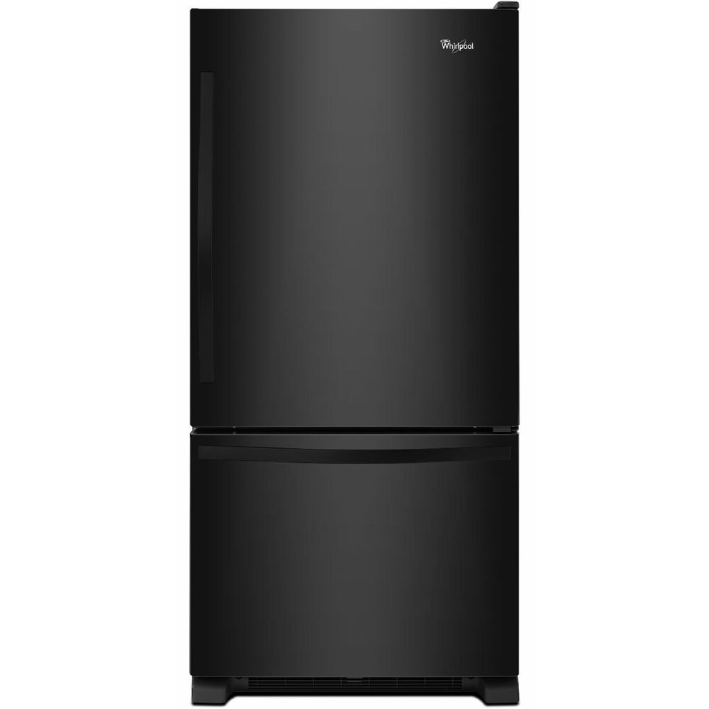 Whirlpool 19 Cu. Ft. Bottom-Freezer Refrigerator with SpillGuard Glass Shelves in Black, , large