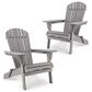 Hearth and Haven Outdoor Folding Adirondack Chair in Gray (Set of 2), , large