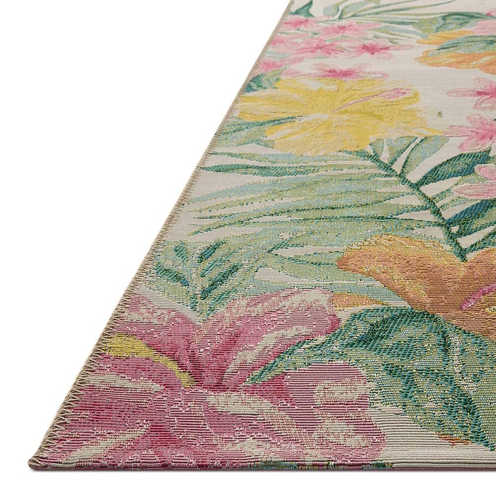 Loloi Botanical Ivory and Sunrise 10&#39;6&quot; x 13&#39;9&quot; Indoor/Outdoor Area Rug, , large