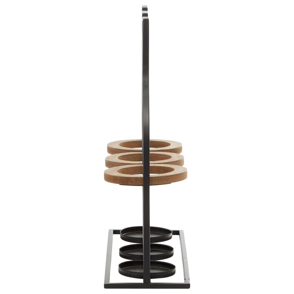 Maple and Jade 3-Compartment Farmhouse Wine Holder in Black, , large