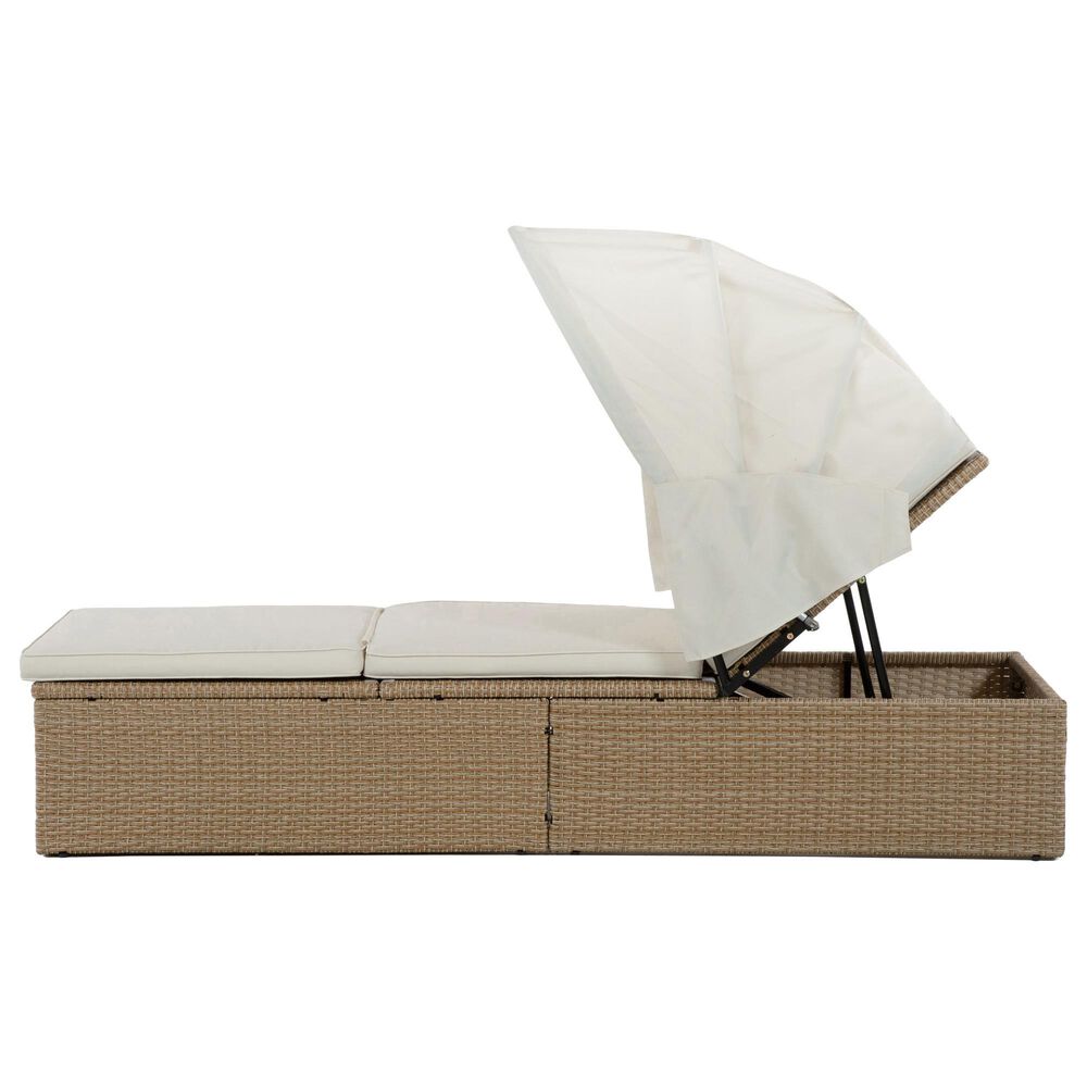Furniture of America Amna Daybed with Sun Cover in Natural, , large