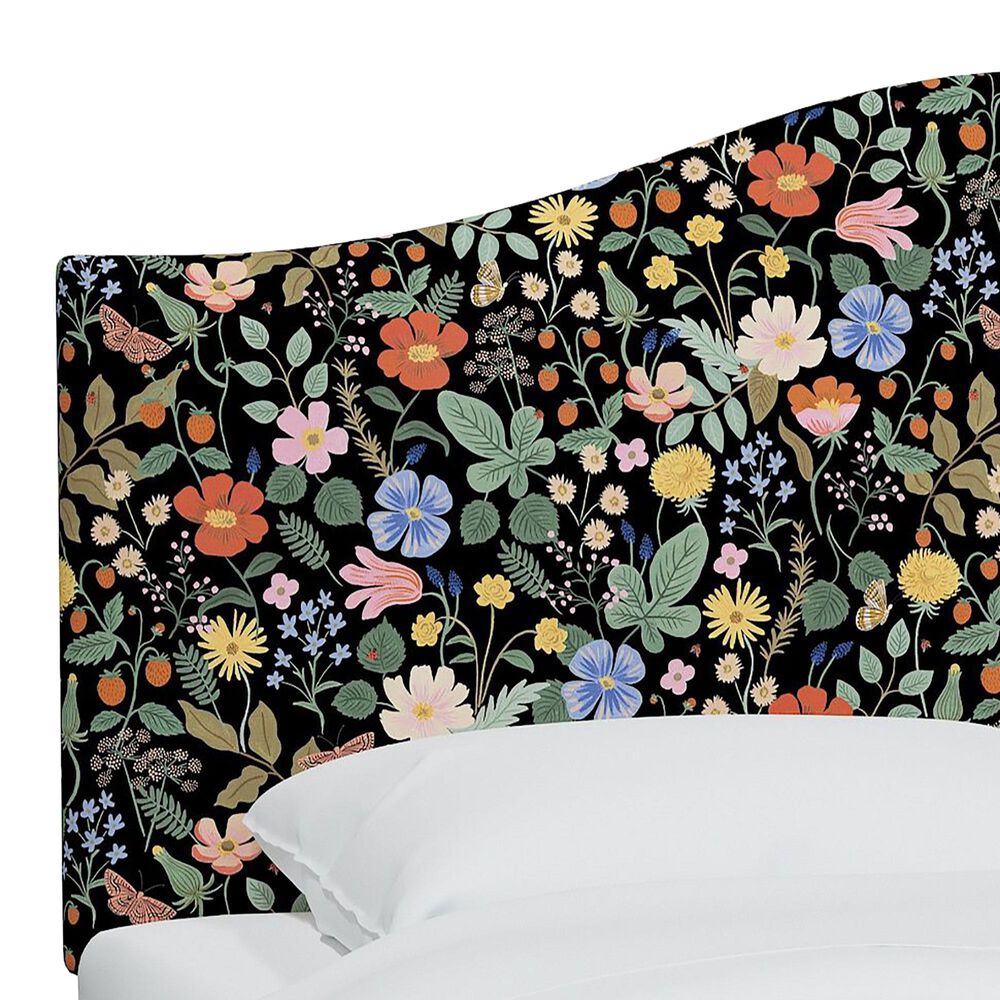Rifle Paper Co Crafted by Cloth and Company Mayfair Twin Headboard in Aviary Black/Cream, , large