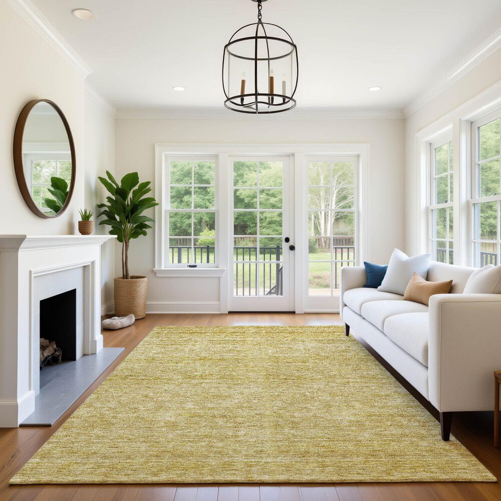 Dalyn Rug Company Soft Essentials Solid Gold 3' x 5' Indoor/Outdoor Area Rug, , large