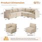 HOMLUX 5-Piece Mod Sectional with Chaise in Beige, , large
