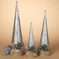 The Gerson Company 3-Piece Holiday Cone with Pine Accent Set in Silver, , large