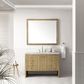 James Martin Vanities Hudson 48" Single Bathroom Vanity in Light Natural Oak with 3 cm Arctic Fall Solid Surface Top and Rectangular Sink, , large