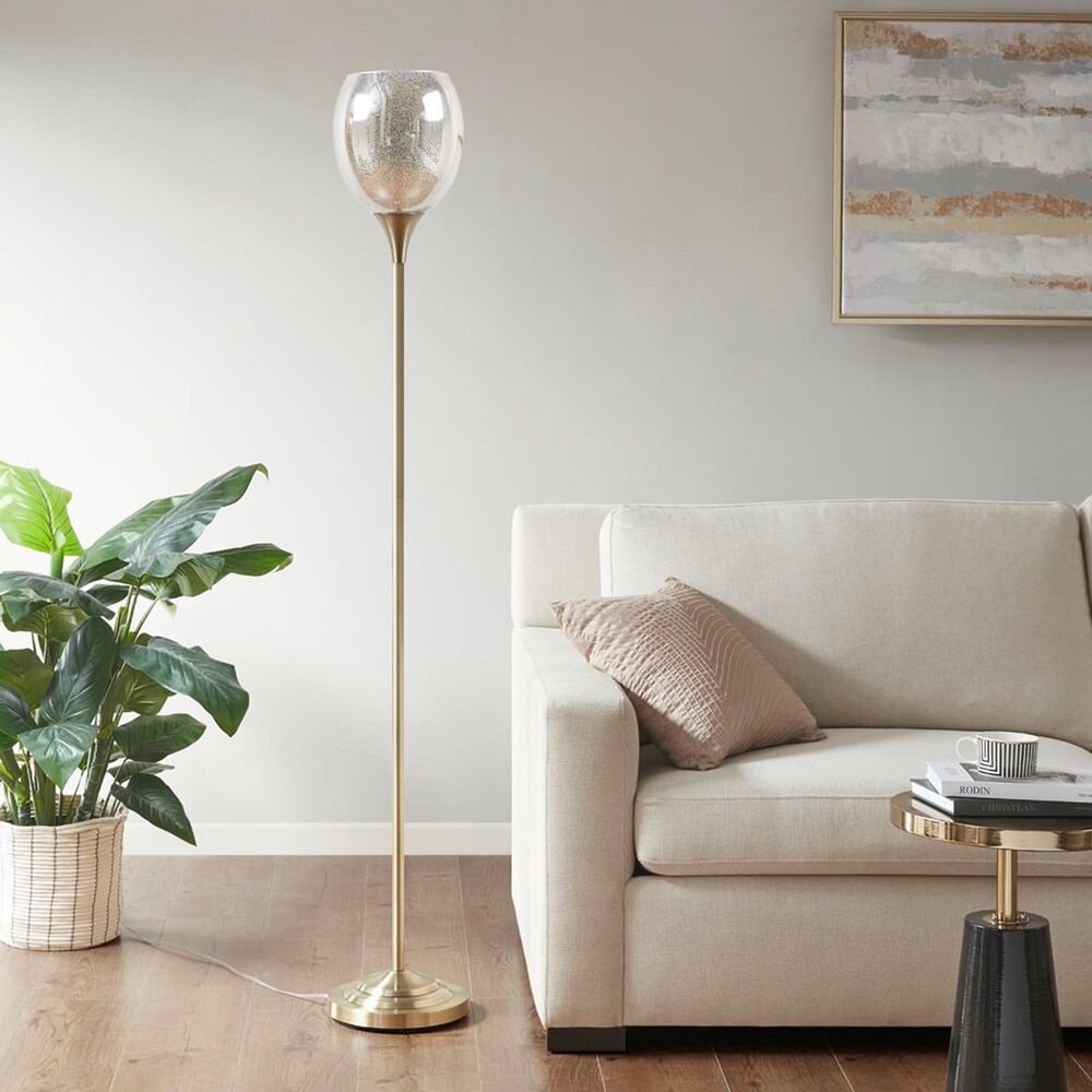 Hampton Park Bellow Uplight Floor Lamp in Antique Brass, , large