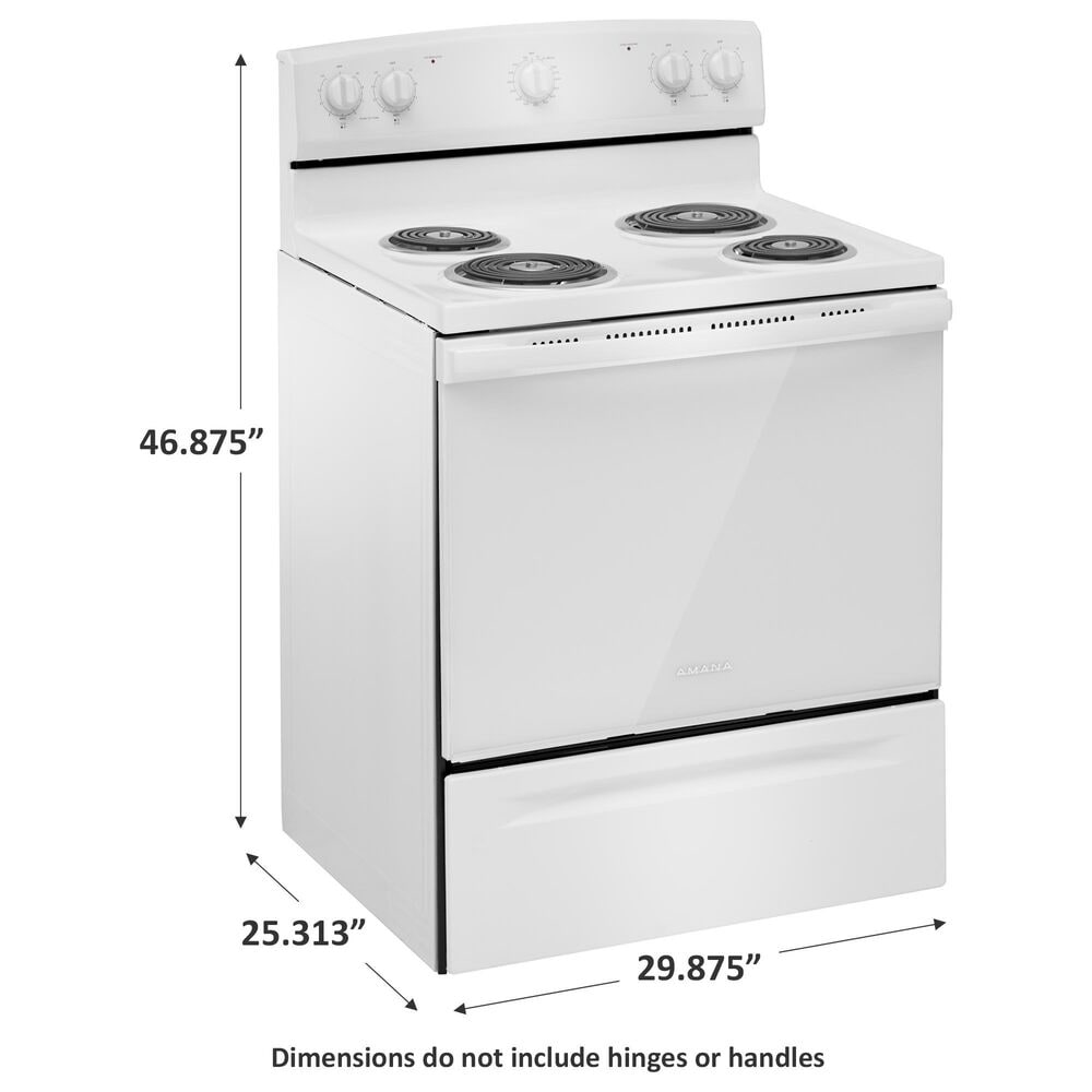 Amana 30&quot; Freestanding Electric Range with Easy-Clean Glass Door in White, , large