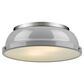 Golden Lighting Duncan 14" Flush Mount in Pewter and Glossy Gray, , large