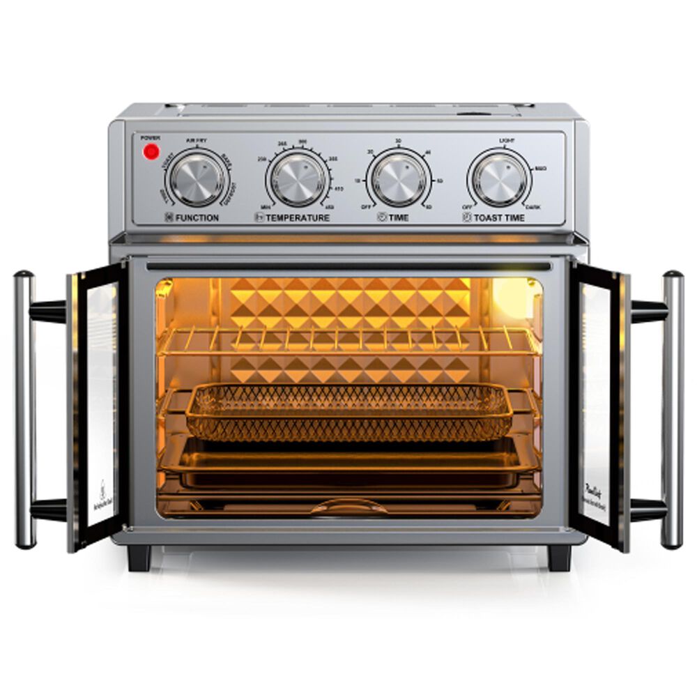 HOMLUX 26 Qt Extra-Large Air Fryer Toaster Oven in Silver, , large