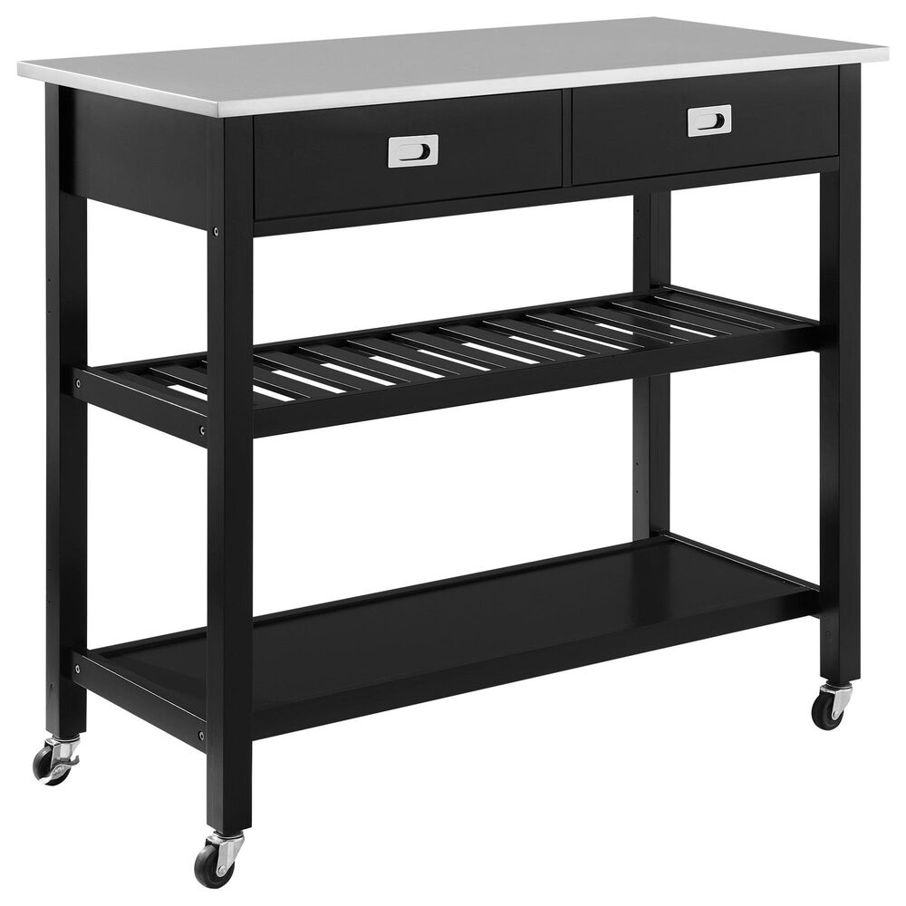 Crosley Furniture Chloe Kitchen Island/Cart in Black, , large